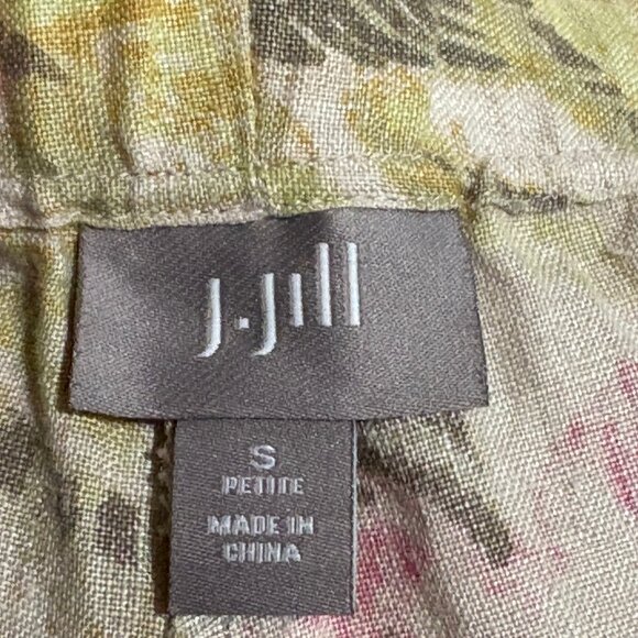 J.JILL Floral Crop Linen Pants Size Petite Small - Picture 5 of 11